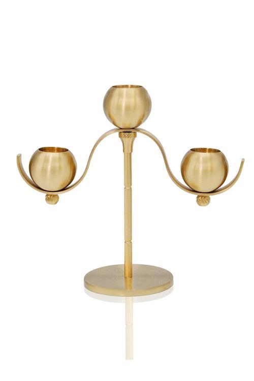 Pirinç El Yapımı 3 Toplu Şamdan Haven