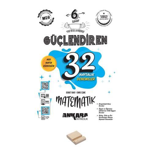 6. Sınıf Güçlendiren 32 Haftalık Matematik  Denemeleri ve Telefon Standı