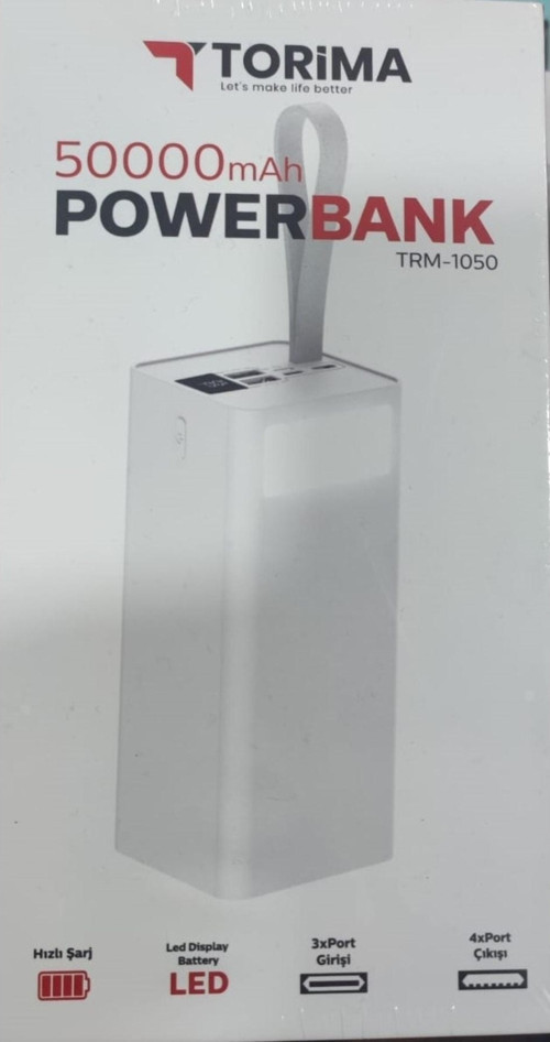 Trm-1050 50000 Mah Dijital Göstegeli Fenerli Powerbank
