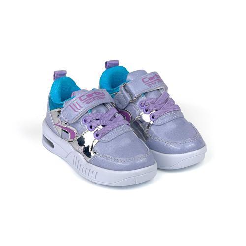 Kız Bebe Lila Işıklı Cırtlı Sneaker Spor Ayakkabı