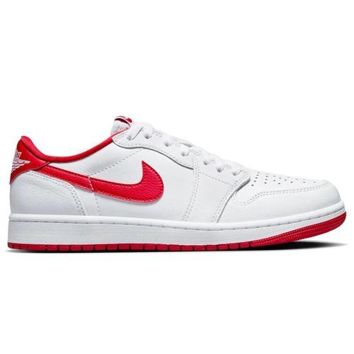 Air Jordan 1 Retro Low OG Leather Unisex Sneaker Hakiki Deri Unisex Günlük Spor Ayakkabı Beyaz Kırmızı