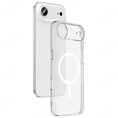 Apple iPhone 17 Air Kılıf Zore M-safe Şarj Özellikli Şeffaf Kamera Çerçeveli Porto Kapak