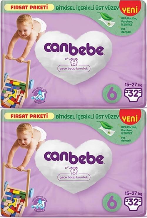 Bebek Bezi Beden:6 (15-27Kg) Extra Large 64 Adet Ekonomik Fırsat Pk