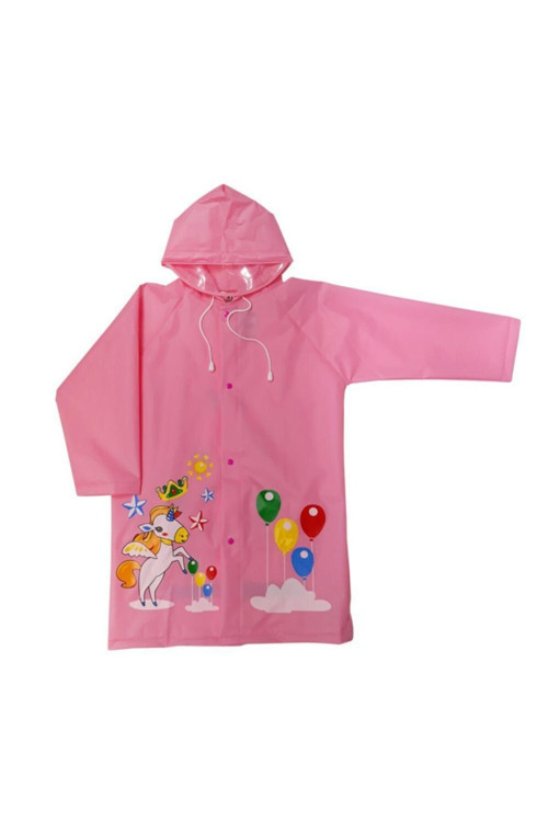 Unısex Çocuk Pembe Yağmurluk