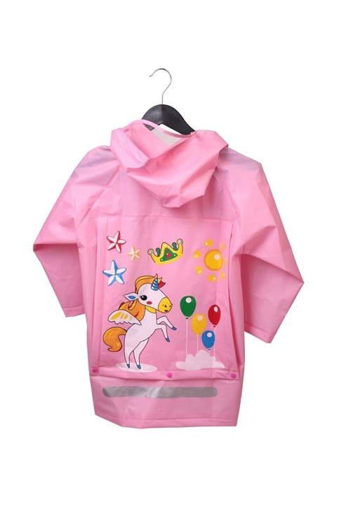 Unisex Çocuk Pembe Yağmurluk