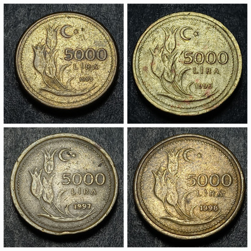 Escoines 3996368b60a31a75c1 1995 / 1996 / 1997 /1998 ÇT 5000lira Pirinç para