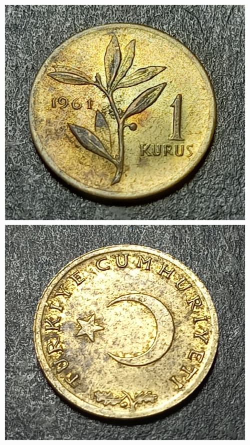Escoines 3996368b72f274a07e 1961 1kuruş çt+ Pirinç para