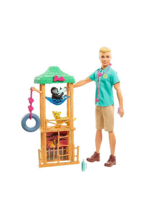 Barbie Ken Ve Meslek Oyun Seti Gjm32 Gjm33 Vahşi Doğa Veterineri