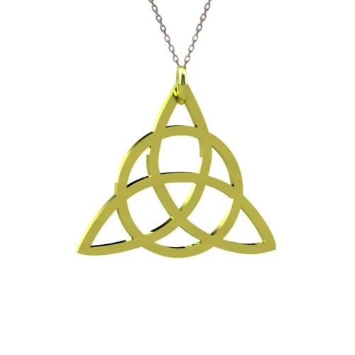 Triquetra Gümüş Kolye - Altın