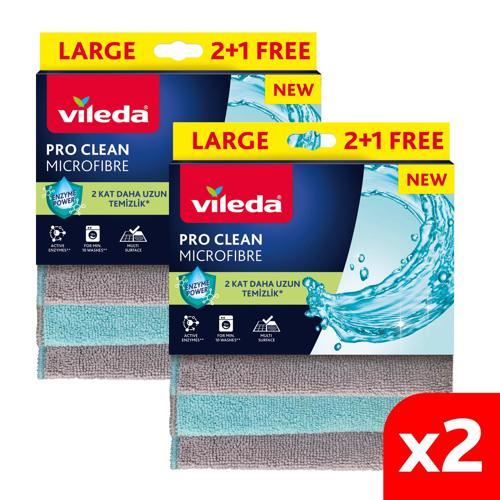 2 Paket 3'lü Pro Clean Enzim Teknolojili Mikrofiber Temizlik Bezi