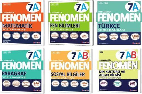 Fenomen Okul 2026 7. Sınıf Matematik + Türkçe + Fen + Paragraf + Sosyal + Din A Soru Seti 6 Kitap