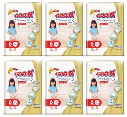 Premium Soft Külot Bebek Bezi (6 Beden) 15-25 Kg | 13x6 Paket