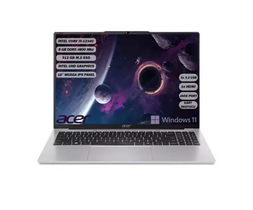 Aspire Lite i5-1334U 8 GB 512 GB SSD 16" ( 1920 x 1200) IPS Windows 11 Home NX.J23EY.001