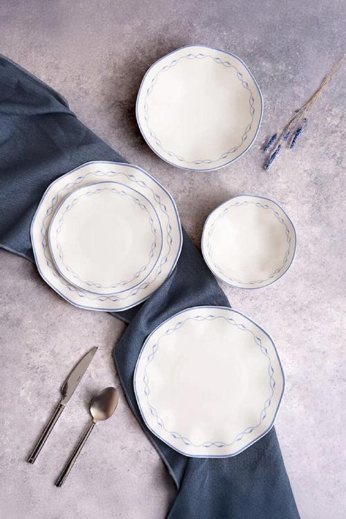 Nesrin 24 Parça Yemek Takımı Mavi 8123