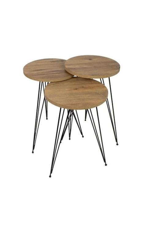 Zigon Sehpa 3'Lü Takım Çam