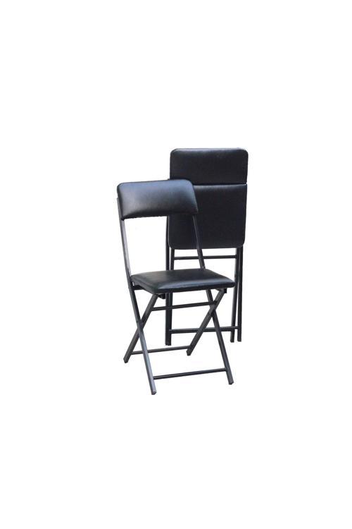 Sandalye 2 Ad Lüks Siyah Deri Bistro