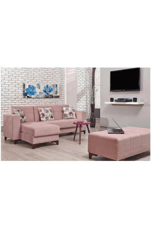 Yıldız Pudra Pembe Mini L Köşe Takımı