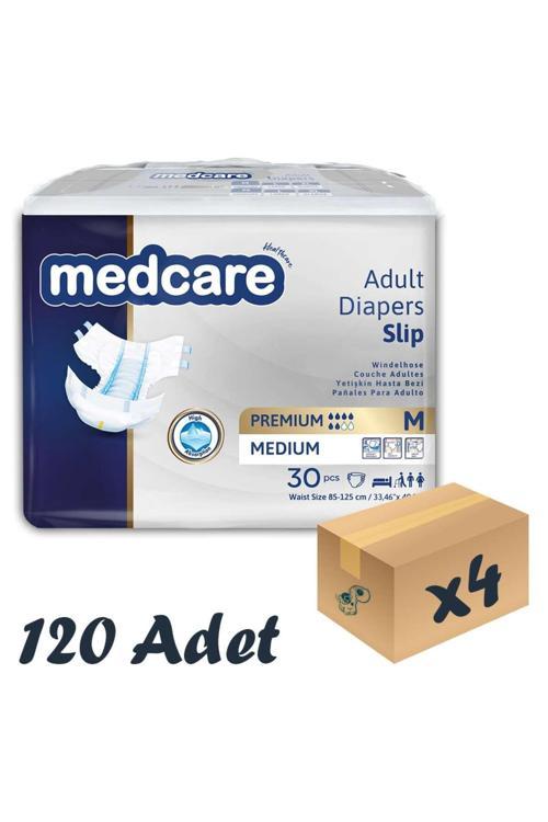 Premium Bel Bantlı Hasta Bezi 6 Damla Medium Orta Boy M Beden 30'lu 4 Paket 120 Adet