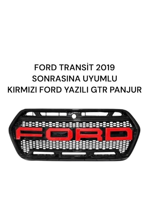Ford Transit 2019 Sonrasına Uyumlu Kırmızı Ford Yazılı Gtr Panjur