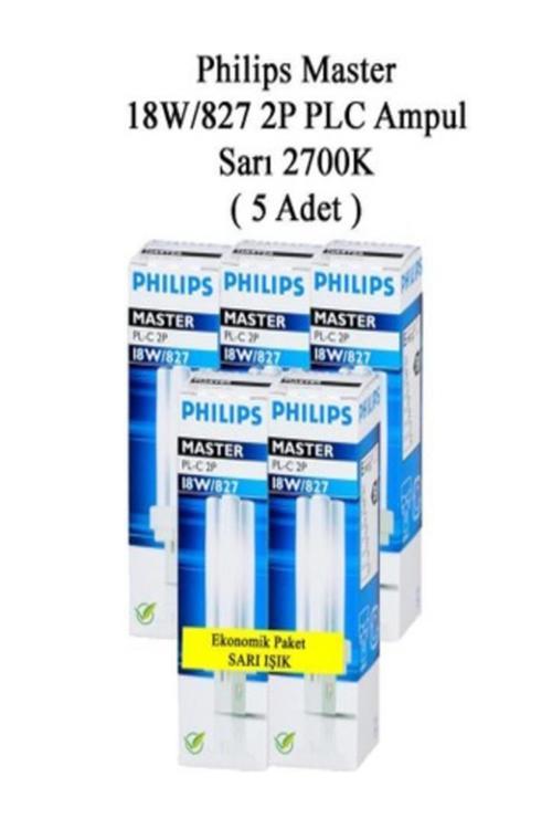 Master Pl-C 18W/827/2P (G24D-2) Kompakt Floresan 2700K Gün Işığı  5 Adet