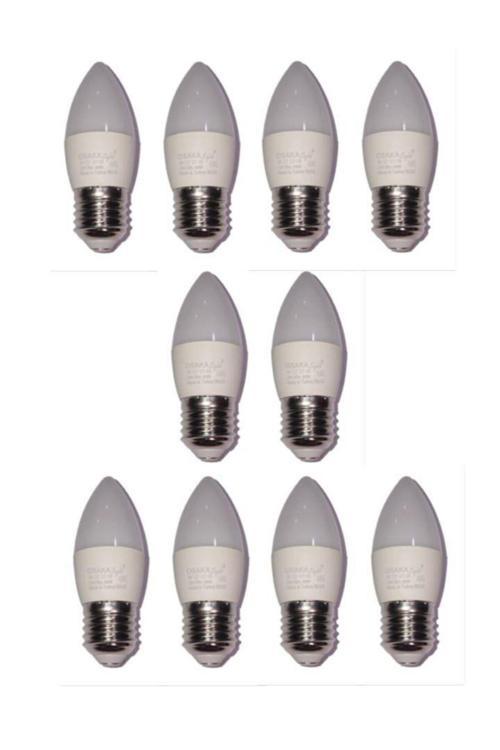 6W Led Ampul E-27 Duylu Beyaz Işık 10 Adet