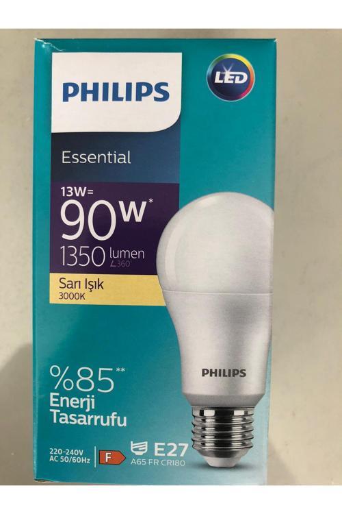 6 Adet Philips  13W=90W 1350 Lümen Led Lamba 3000 Kelvin Sarı