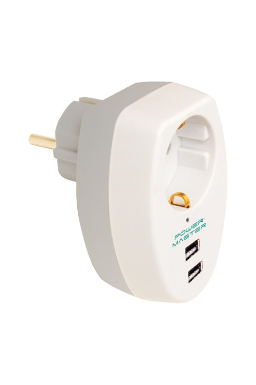 Powermaster Pm-4911 2 Usbli Tekli Termal Akım Korumalı Priz (10A-2500W)