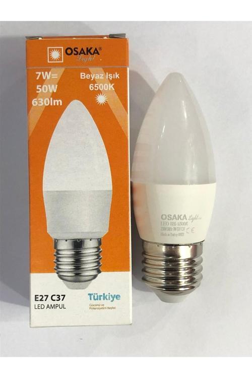 5 Adet Osaka 7W=50W 630 Lümen E27 Led Buji 6500 Kelvin Beyaz