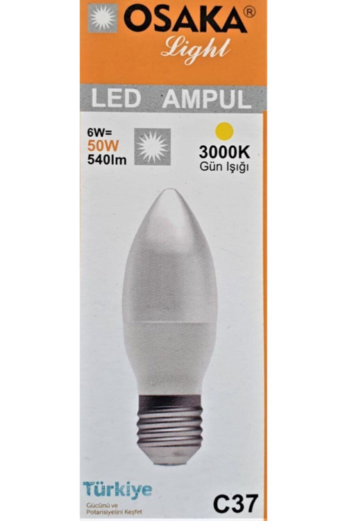 6 Watt E27 Led Buji Ampül Gün Işığı Gün Işığı E27 Led Ampul 6 Watt Sarı