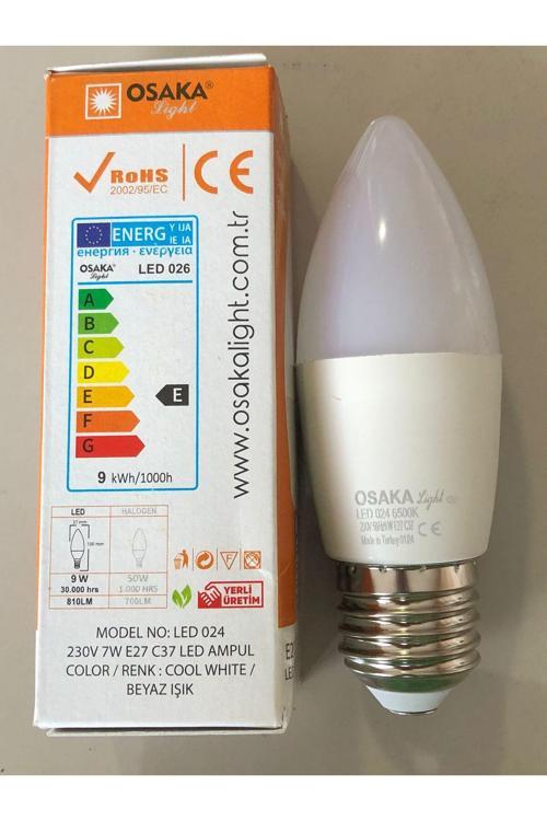 10 Adet E 27 Led Buji 9W=50W 810 Lümen 6500 Kelvin Beyaz