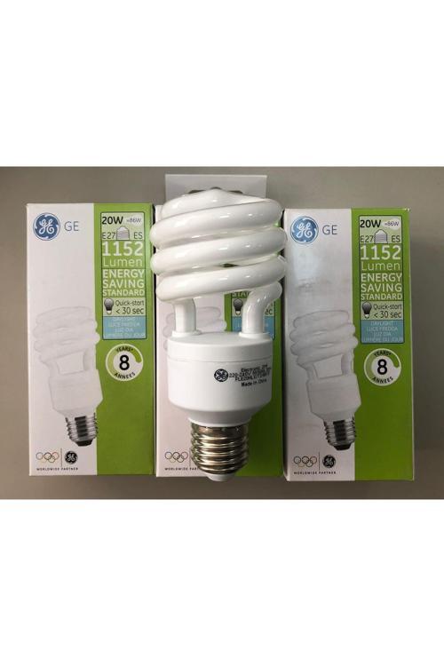 3 Adet Elc. E 27 Tasarruflu Lamba 20W=86W =1152 Lümen 6500Kelvin Beyaz