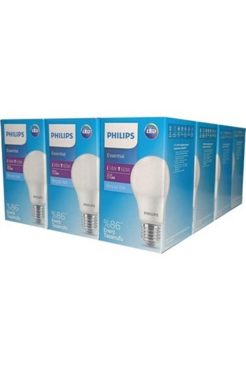 Elektromarket Philips 12 Adet Ess Ledbulb 8=60W 806 Lümen E27 Normal Duy 6500 Kelvin Beyaz Işık