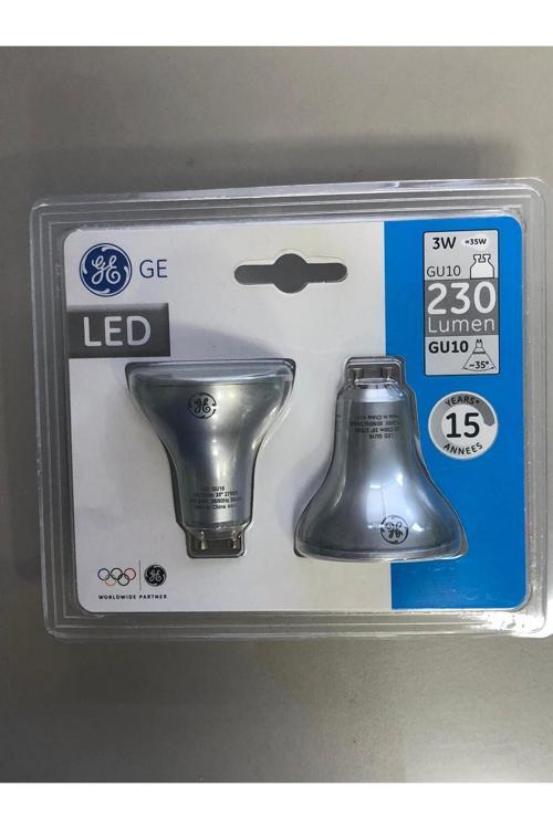 3 Paket General Elc. Gu 10 Led Spot 3W=35W 230 Lümen 2700 Kelvin Sarı