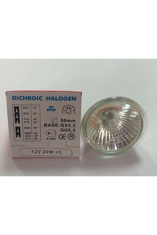 10 Adet 12V 20W Mr 16 Çanak Halojen  Çap:50Mm