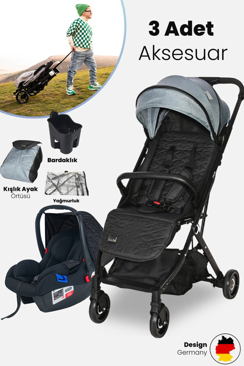 Myla Kabin Boy & Travel Set Bebek Arabası - Arctic Blue