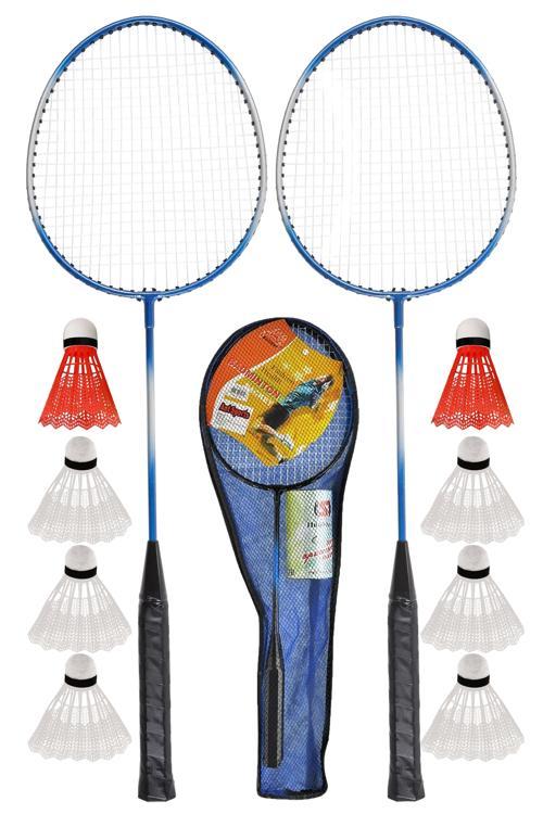 11 Parça Çantalı Set Badminton Raketi Seti 2 Raket + 8 Top + Çanta Amatör Çocuk-Genç Raket Top Seti