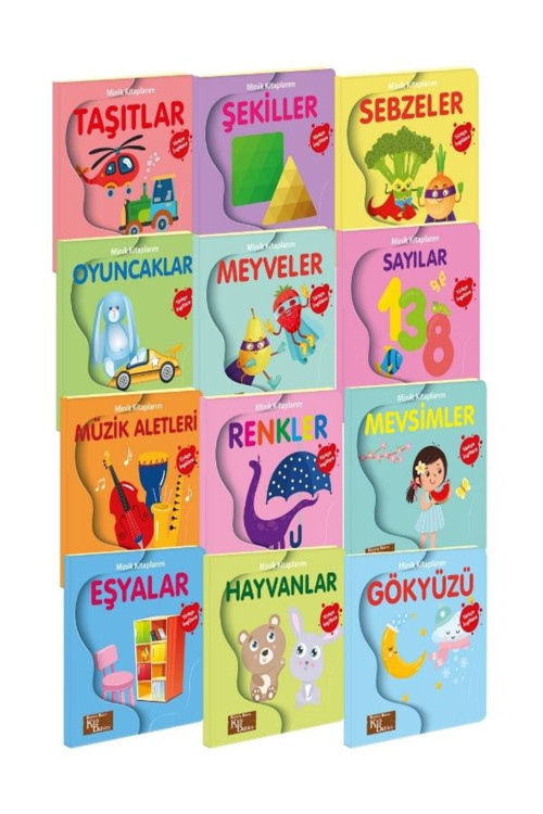 Minik Kitaplarım Bebeğimin Minik Kitapları Türkçe Ingilizce Set 12 Kitap 10,5x 10,5cm