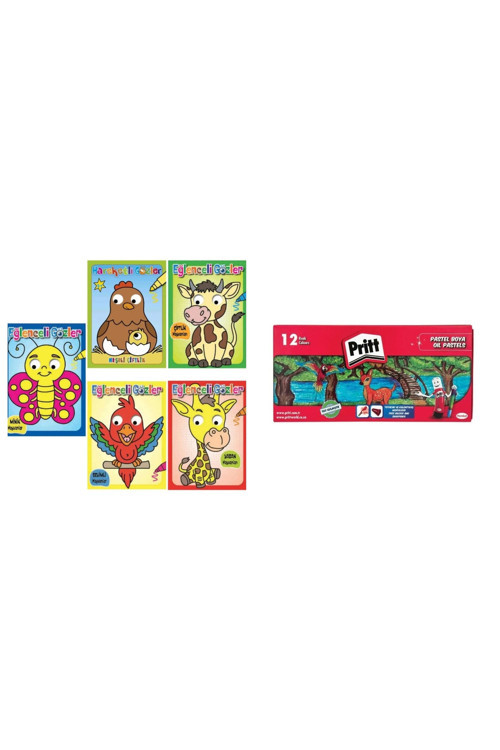 Hareketli Gözler Boyama Kitabı 5 KiTAP +Pritt Hediyeli