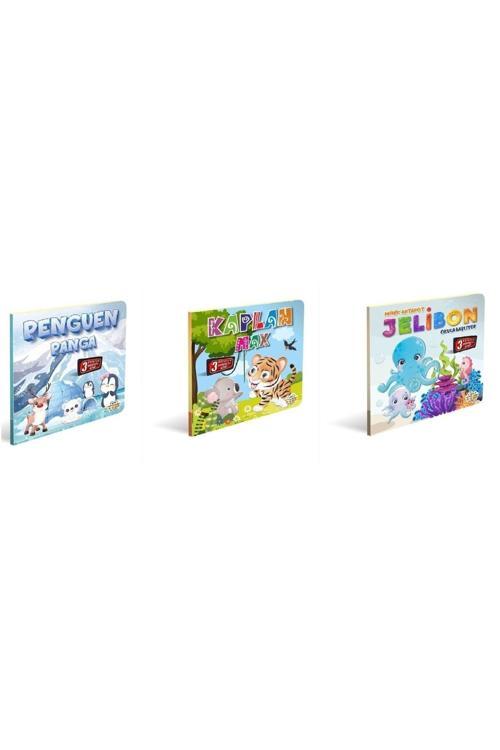 Sevimli Hayvan serisi 3' lü set / 3 Boyutlu Hareketli Kitap