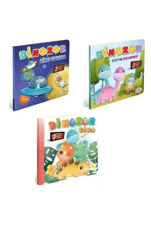 3 Boyutlu, Hareketli Kitaplar Dinozor Dino 3 Lü Set Pop-up Kitaplar