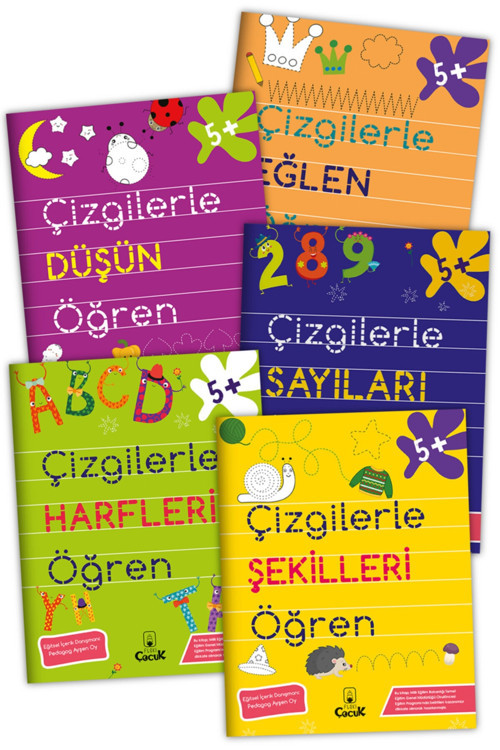 5 Yaş Okula Hazırlık Için Eğitici Etkinlikler “çizgilerle Öğren” Eğlenceli Okul Öncesi Set 5 Kitap