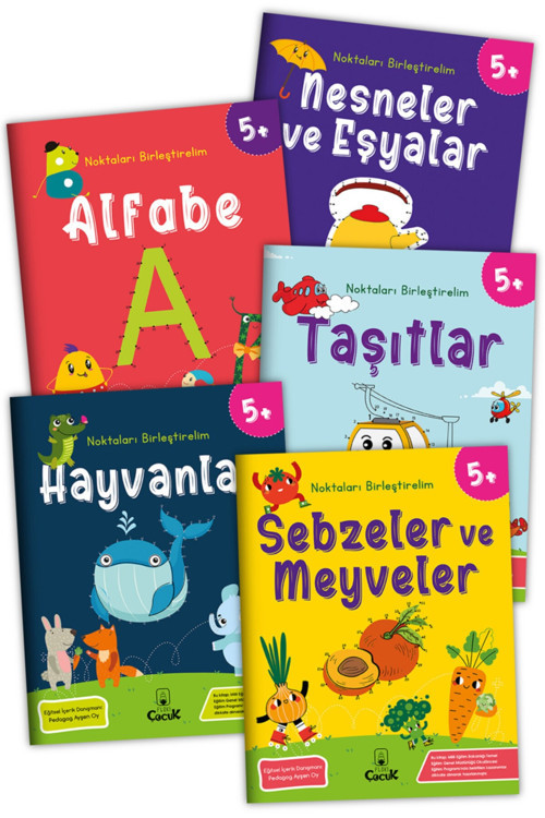 5 Yaş Eğitici Tanımlama Etkinliği “5 Yaş Noktaları Birleştirelim” Eğlenceli Okul Öncesi Set 5 Kitap