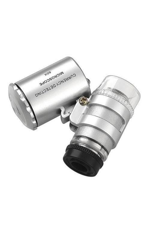 60X Mini Cep Mikroskop Kuyumcu Büyüteç Led Işık