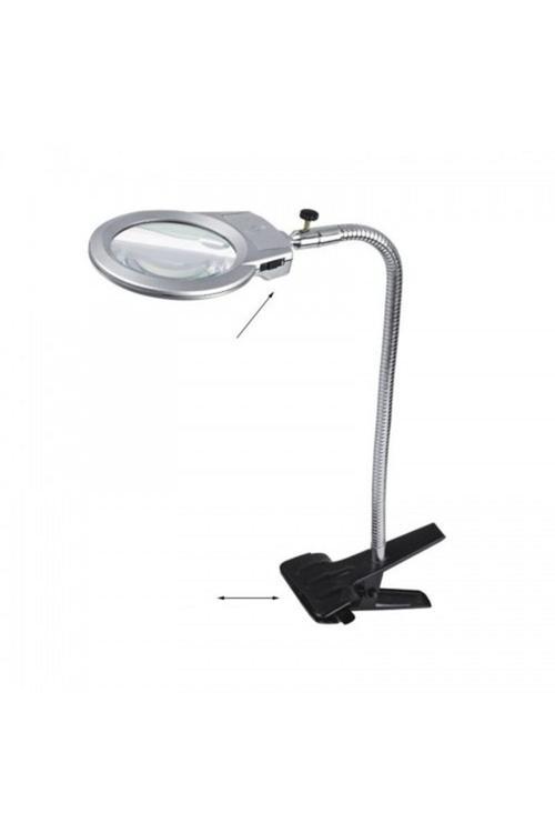 2.5X90 Mm 5X24 Mm Büyüteç, Mandallı Metal Hortumlu Masa Üstü Büyüteç