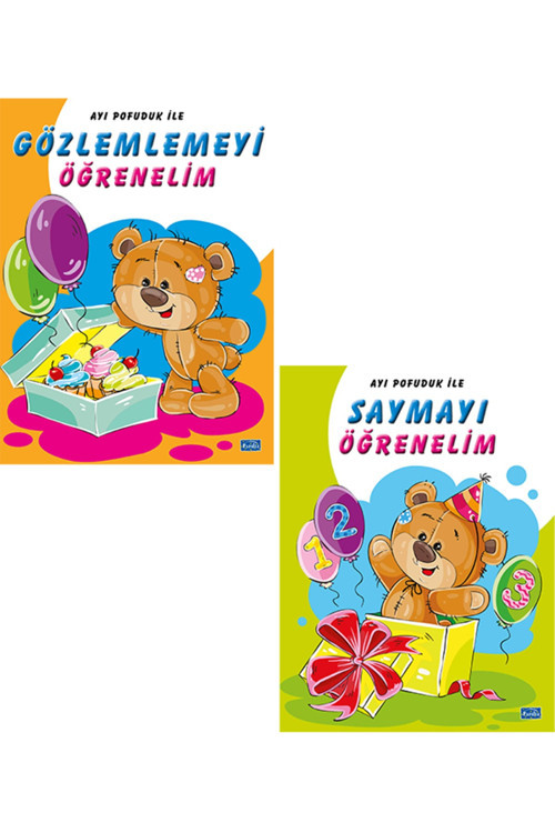 AYI POFUDUK İLE GÖZLEMLEMEYİ ÖĞRENELİM VE SAYMAYI ÖĞRENELİM SETİ (2 KİTAP)