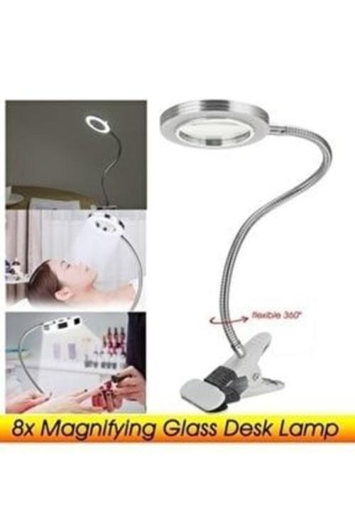 Büyüteç Mandallı Masa Büyüteci Çalışma Lambası Kitap Okuma Makyaj Büyüteci Oje Tırnak Bakım Büyüteci
