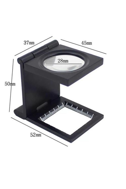 Led Işıklı Lup Mercek Metal Katlanır Ölçekli Kılıflı Işıklı Büyüteç