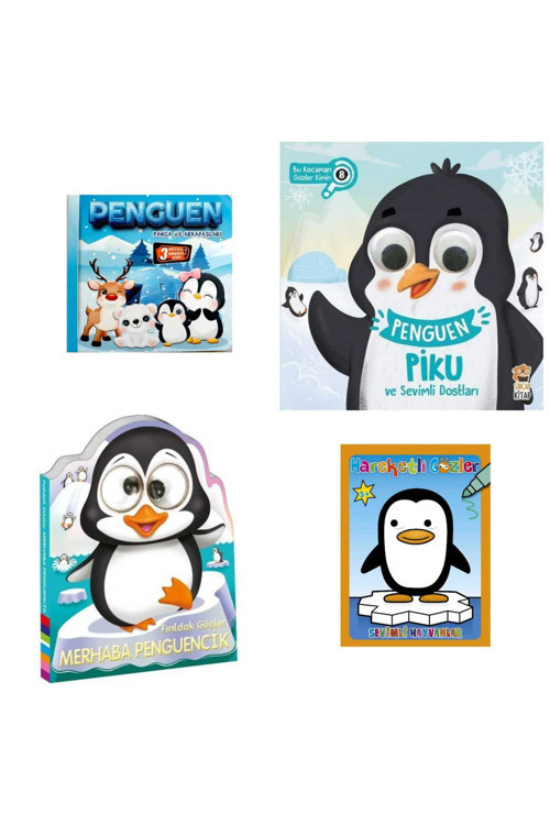 Merhaba Penguencik -penguen Piku-3 Boyutlu Penguen Panga- Hareketli Gözler Boyama Kitabı