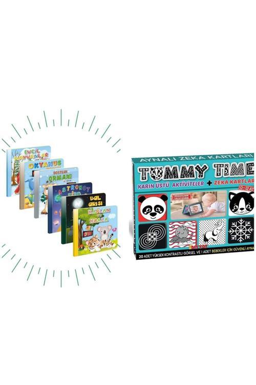 Tummy Time Aynalı Zeka Kartları Ve Kids Babies 3 Boyutlu, Hareketli Kitaplar 6'lı Set Pop-UP