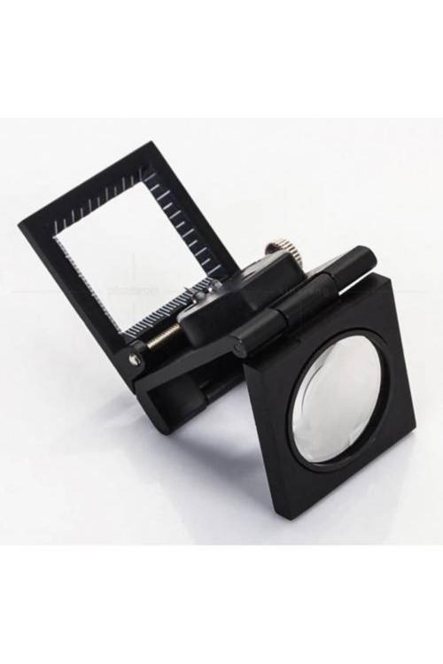 10X Katlanır Sayaçlı Metal Lüp 28Mm 2 Led Işıklı Büyüteç Tekstil